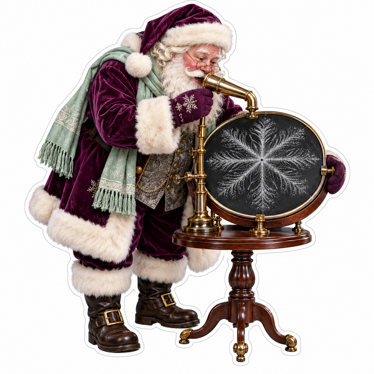 Plum Santa Snowflake Sound Disc Art Vinyl Decal Stickers