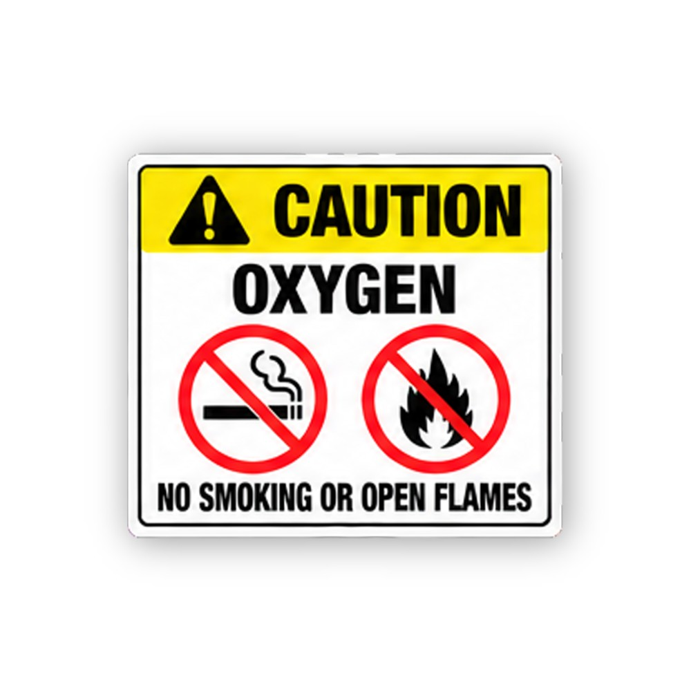 Yellow Oxygen Two Prohibition Icon Panel Vinyl Decal Stickers