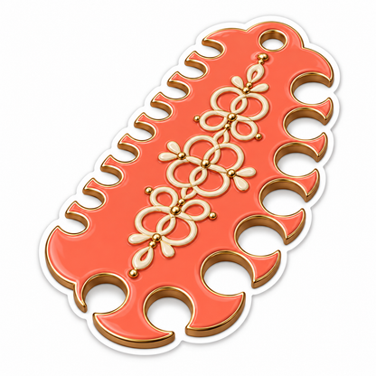 Coral Gold Thread Organizer with Looped Motif Vinyl Decal Stickers