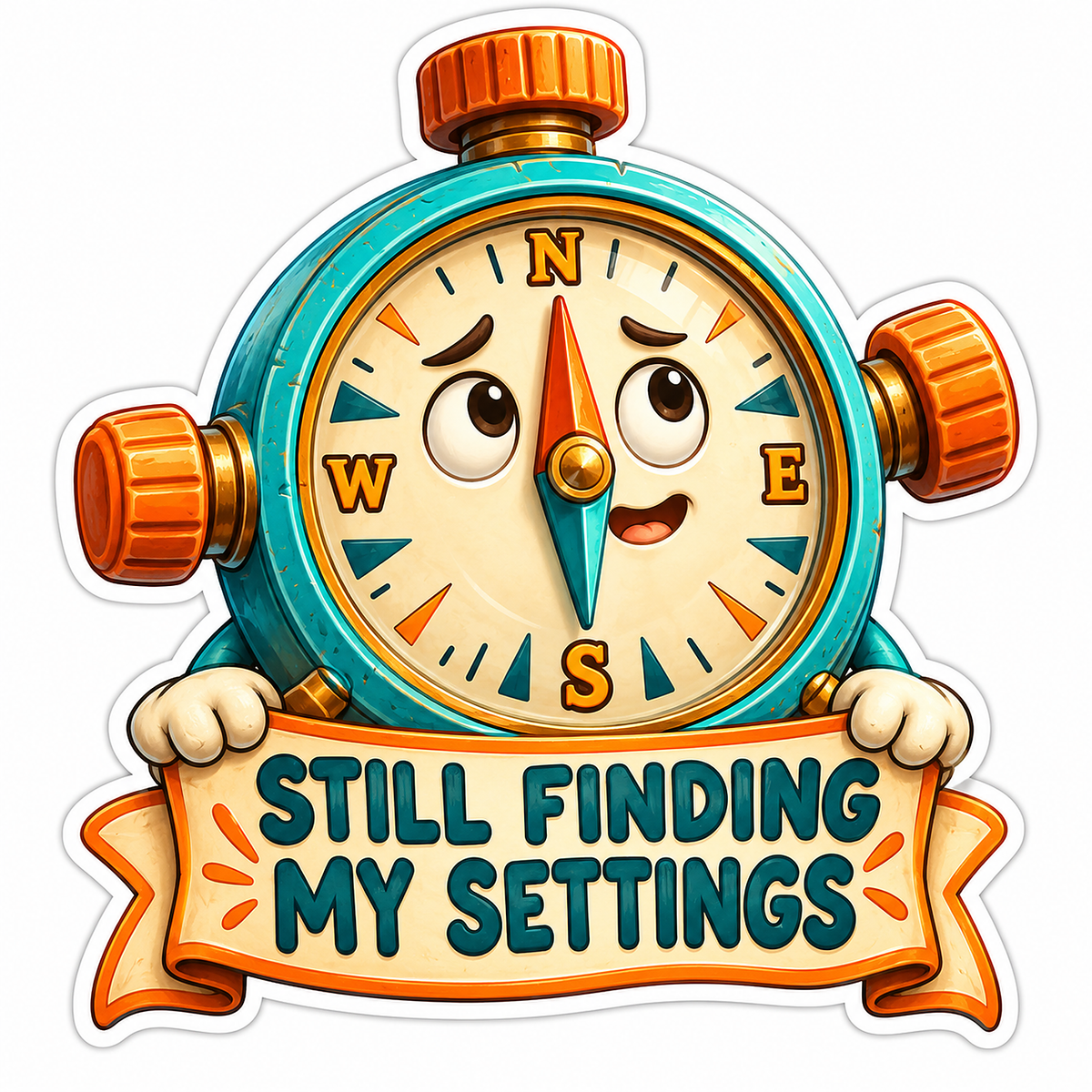 Still Finding My Settings Compass Mascot Vinyl Decal Stickers