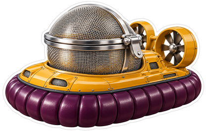 Yellow Tea Infuser Purple Hovercraft Art Vinyl Decal Stickers