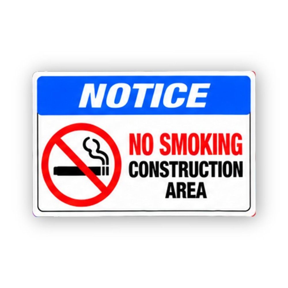 Blue Construction Crossed Smoking Panel Vinyl Decal Stickers