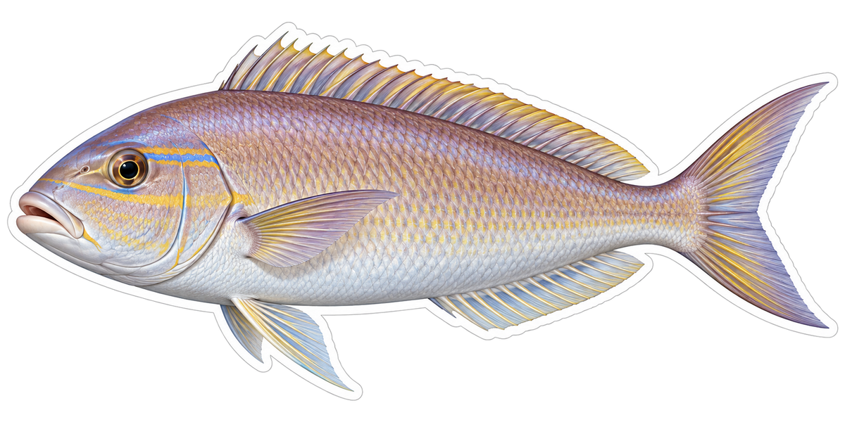 Pink Gold Fish with Lavender Tail Art Vinyl Decal Stickers