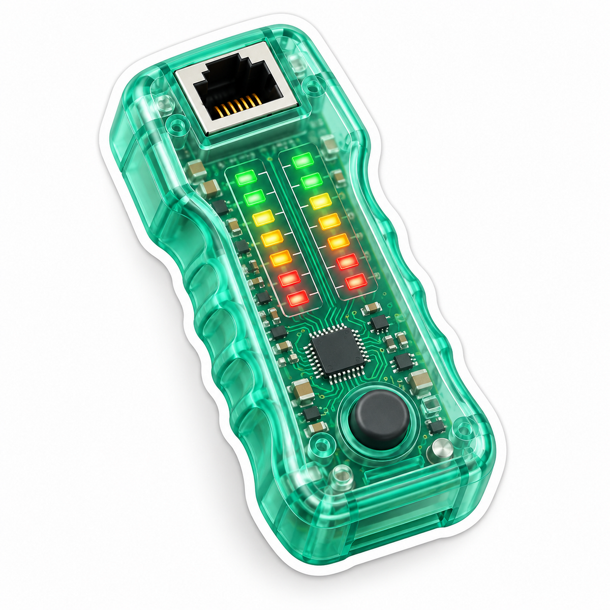 Mint Clear Cable Tester with Colored Lights Vinyl Decal Stickers