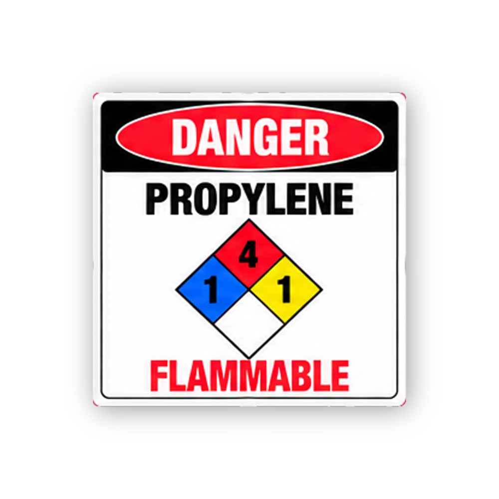 Red Propylene Flammable Number Portrait Vinyl Decal Stickers