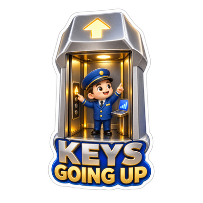 Keyboard Key Elevator Character Art Vinyl Decal Stickers