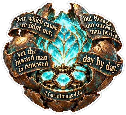 2 Corinthians 4 Verse 16 Crystal Core Art Vinyl Decal Stickers