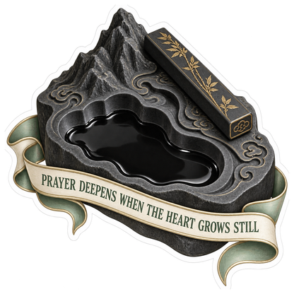 Prayer Carved Black Ink Stone Art Vinyl Decal Stickers