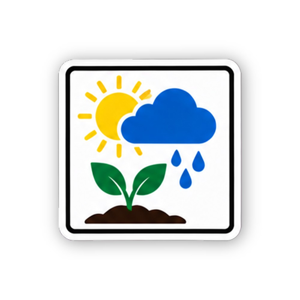 Color Sun Rain Cloud Sprout Border Square Vinyl Decal Stickers
