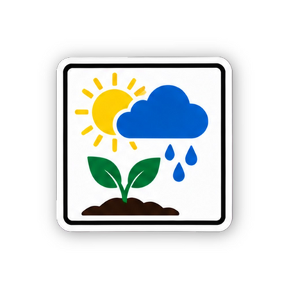 Color Sun Rain Cloud Sprout Border Square Vinyl Decal Stickers