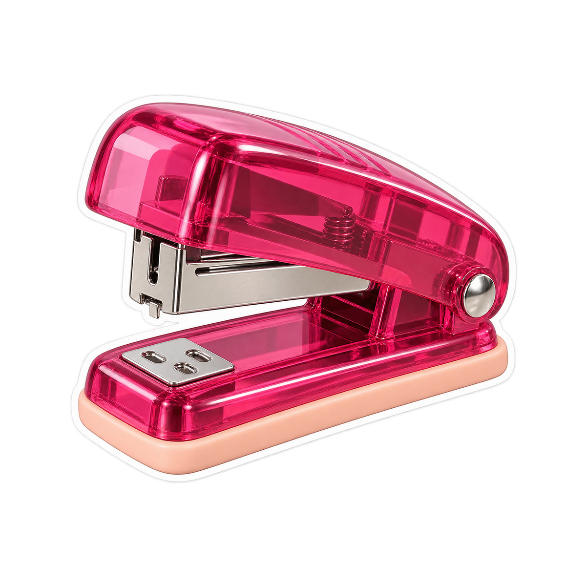 Pink Transparent Stapler Art Vinyl Decal Stickers
