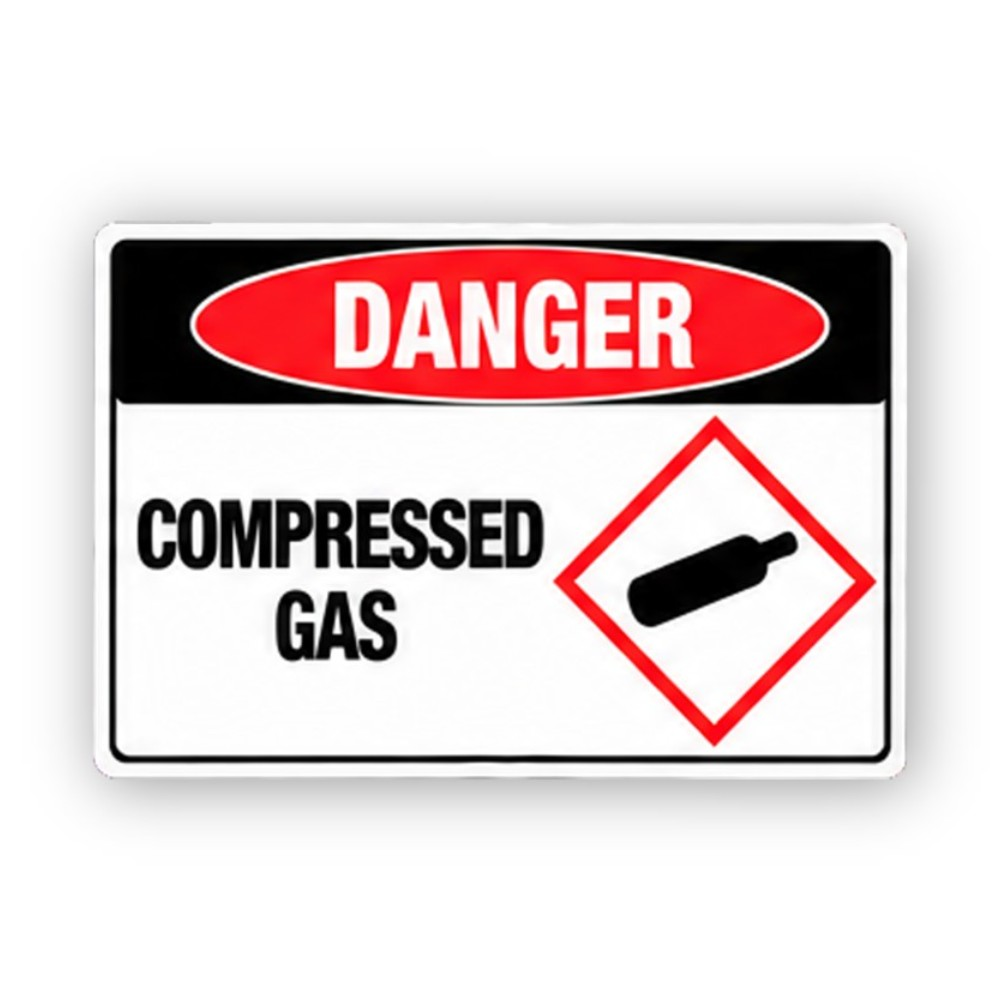 Black Compressed Gas Cylinder Diamond Panel Vinyl Decal Stickers