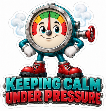 Smiling Round Pressure Gauge with Red Shoes Vinyl Decal Stickers
