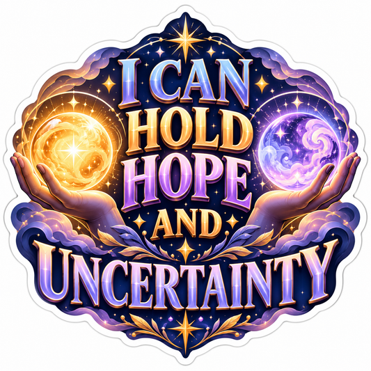Hope Quote with Hands Holding Glowing Orbs Art Vinyl Decal Stickers