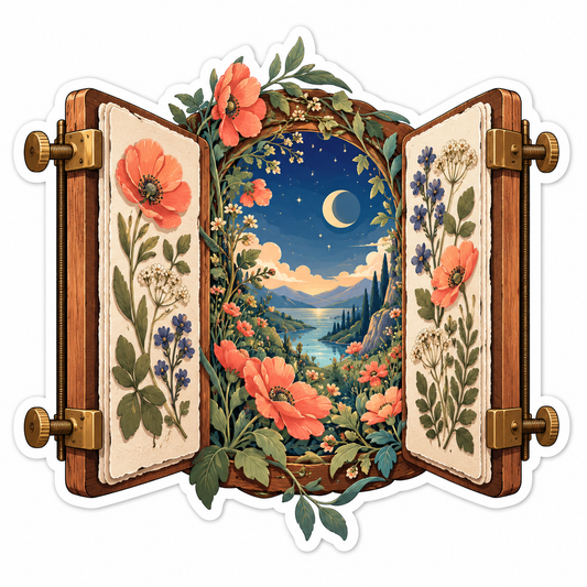 Botanical Press Moonlit Garden Portal Vinyl Decal Stickers