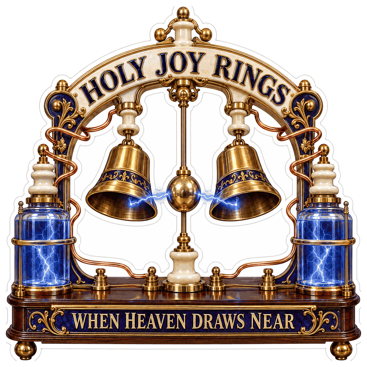 Golden Bells Holy Joy Quote Art Vinyl Decal Stickers