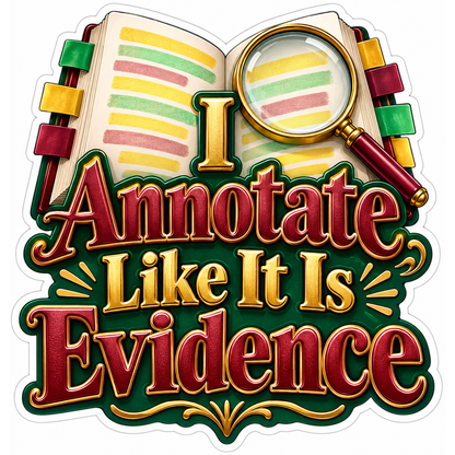 I Annotate Like It Is Evidence Quote Vinyl Decal Stickers