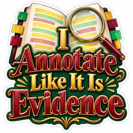 I Annotate Like It Is Evidence Quote Vinyl Decal Stickers