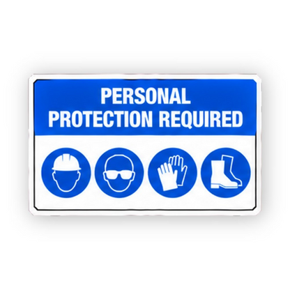 Blue Personal Gear Four Round Icons Panel Vinyl Decal Stickers
