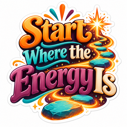 Glowing Stone Path and Energy Quote Vinyl Decal Stickers