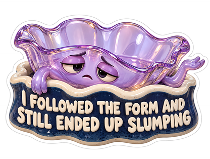 Purple Wavy Glass Bowl Character in a Mold Vinyl Decal Stickers