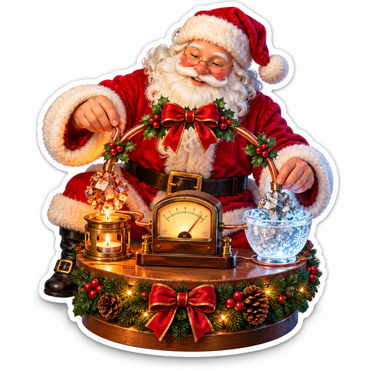 Santa Glowing Bowls Golden Dial Display Vinyl Decal Stickers