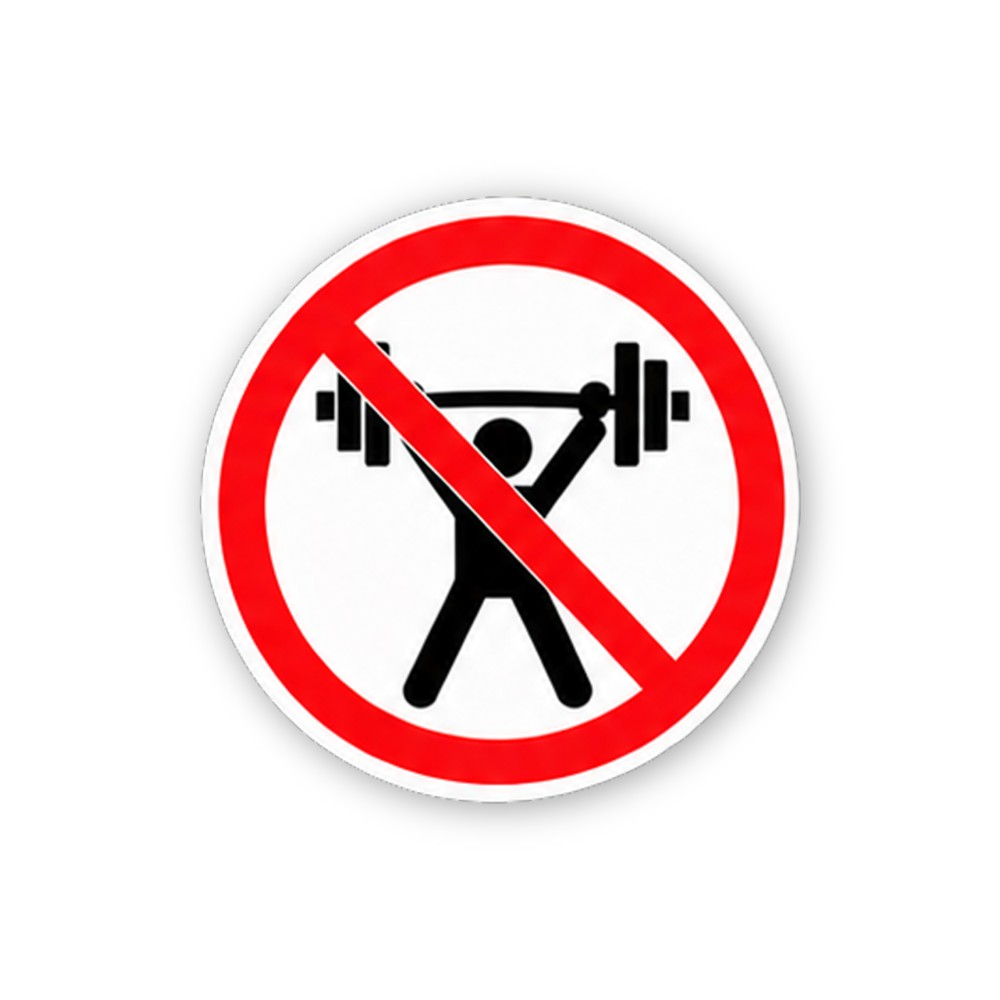 Red Crossed Overhead Barbell Figure Circle Vinyl Decal Stickers