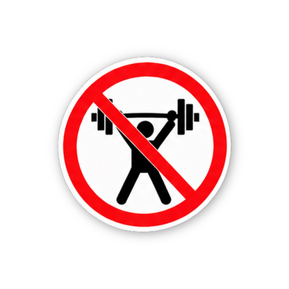 Red Crossed Overhead Barbell Figure Circle Vinyl Decal Stickers