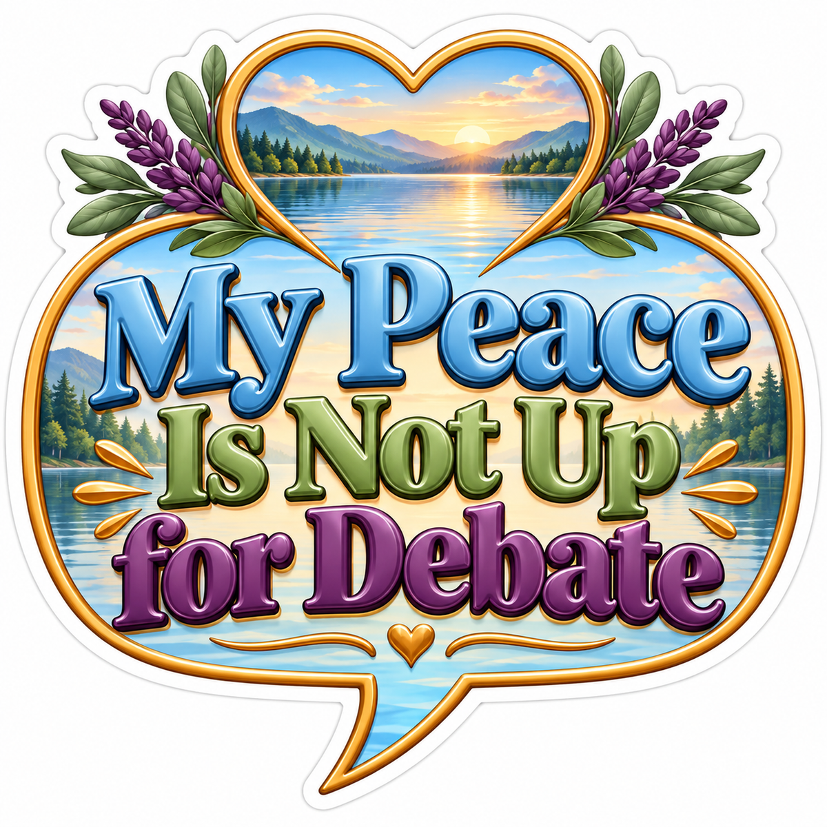 My Peace Is Not Up for Debate Lake Heart Vinyl Decal Stickers