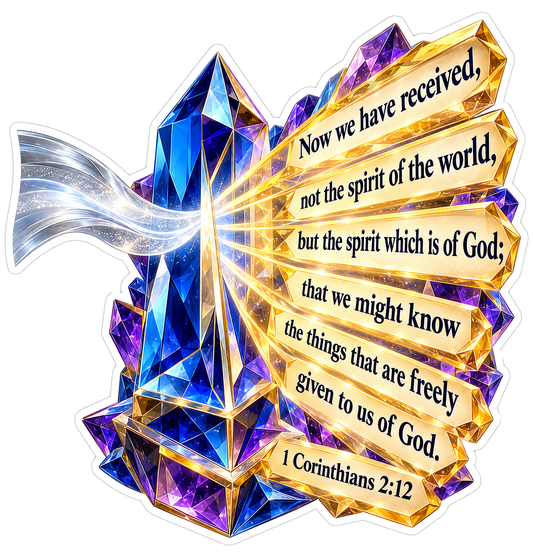 1 Corinthians 2 Verse 12 Prism Rays Art Vinyl Decal Stickers