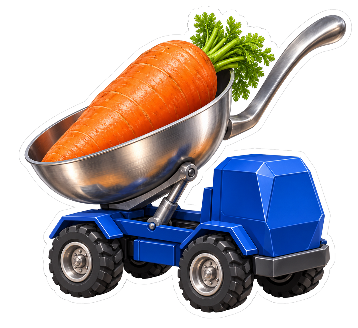 Blue Dump Truck Silver Ladle Carrot Art Vinyl Decal Stickers