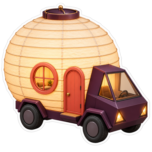 Paper Lantern Purple Camper Art Vinyl Decal Stickers