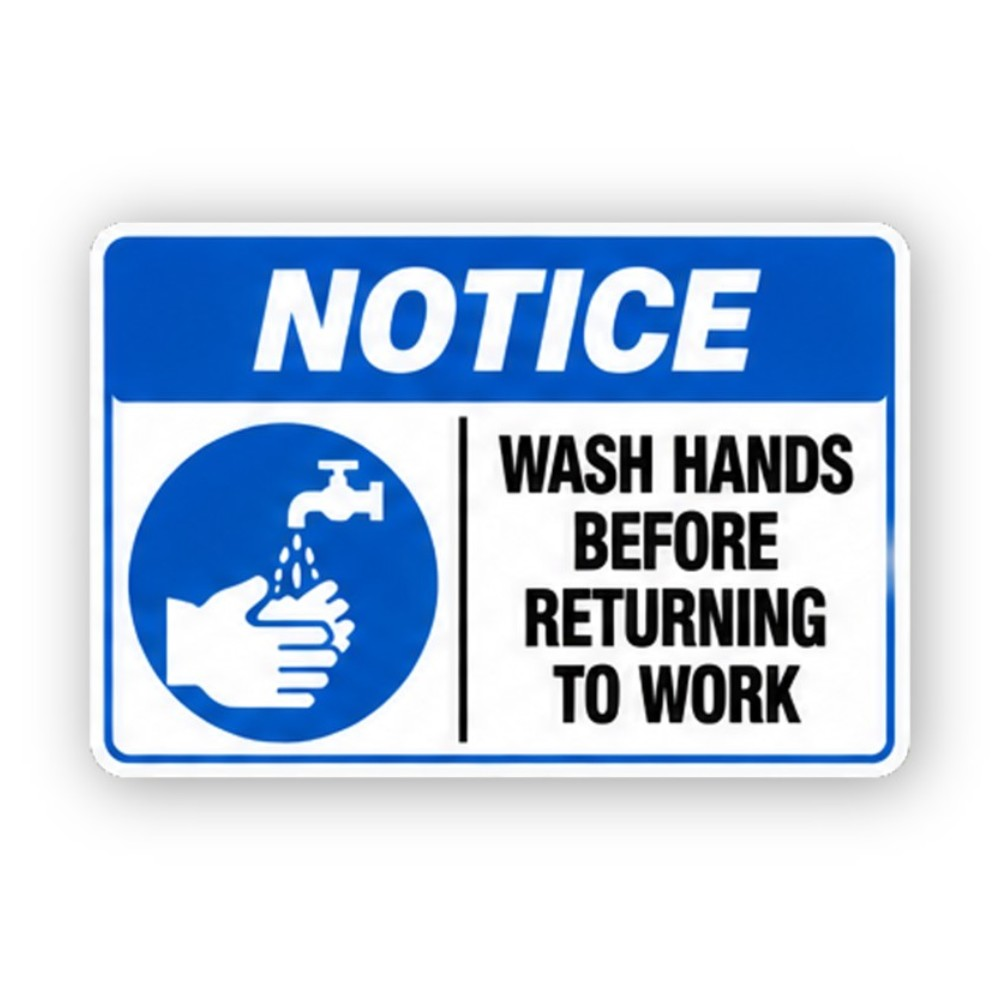 Blue Return To Work Handwashing Panel Vinyl Decal Stickers