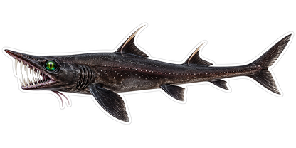 Dark Viper Dogfish White Fangs Art Vinyl Decal Stickers