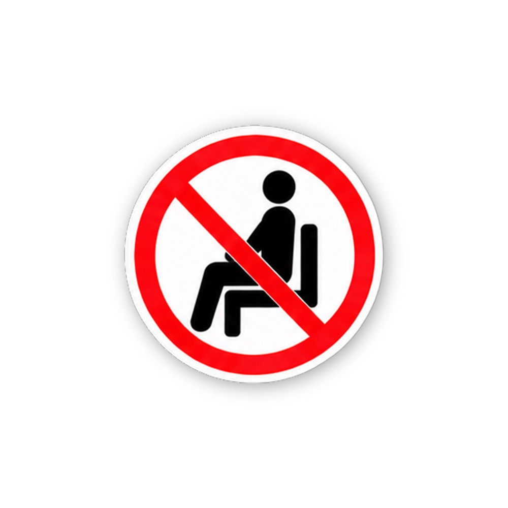 Red Crossed Seated Figure Circle Vinyl Decal Stickers
