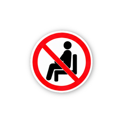Red Crossed Seated Figure Circle Vinyl Decal Stickers