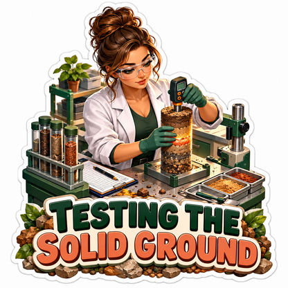 Scientist Examining a Layered Soil Sample Vinyl Decal Stickers