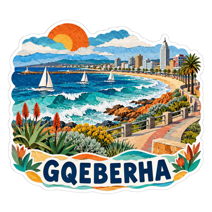 Gqeberha Ocean Bay Sailboats Art Vinyl Decal Stickers