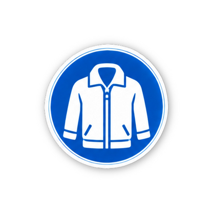 Blue White Collared Zip Jacket Circle Vinyl Decal Stickers