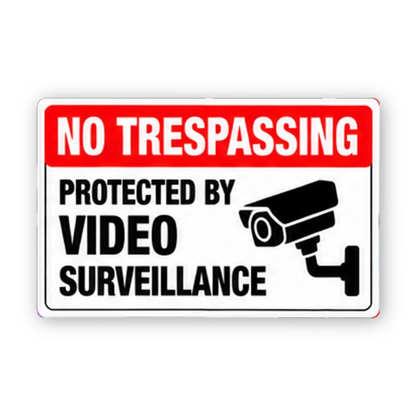 Red Trespassing Wall Camera Surveillance Panel Vinyl Decal Stickers