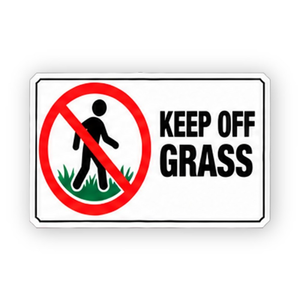 Black Keep Off Grass Crossed Walker Panel Vinyl Decal Stickers