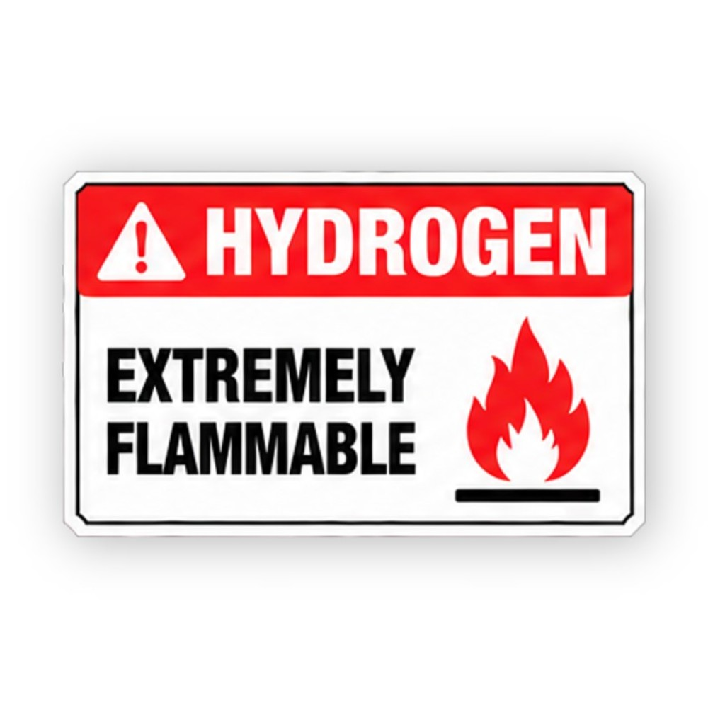 Red Hydrogen Extreme Flame Silhouette Panel Vinyl Decal Stickers