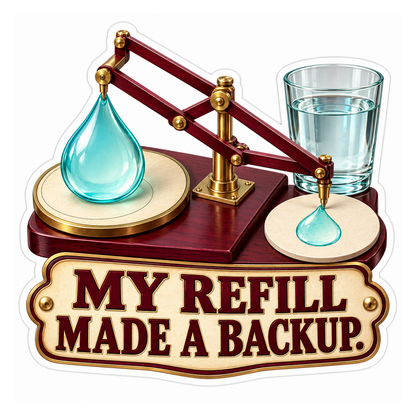 Balanced Blue Water Drops and Glass Vinyl Decal Stickers
