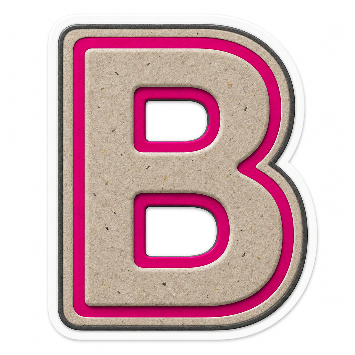 Warm Gray Magenta Stripe Letter B Vinyl Decal Stickers