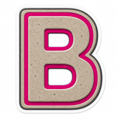 Warm Gray Magenta Stripe Letter B Vinyl Decal Stickers