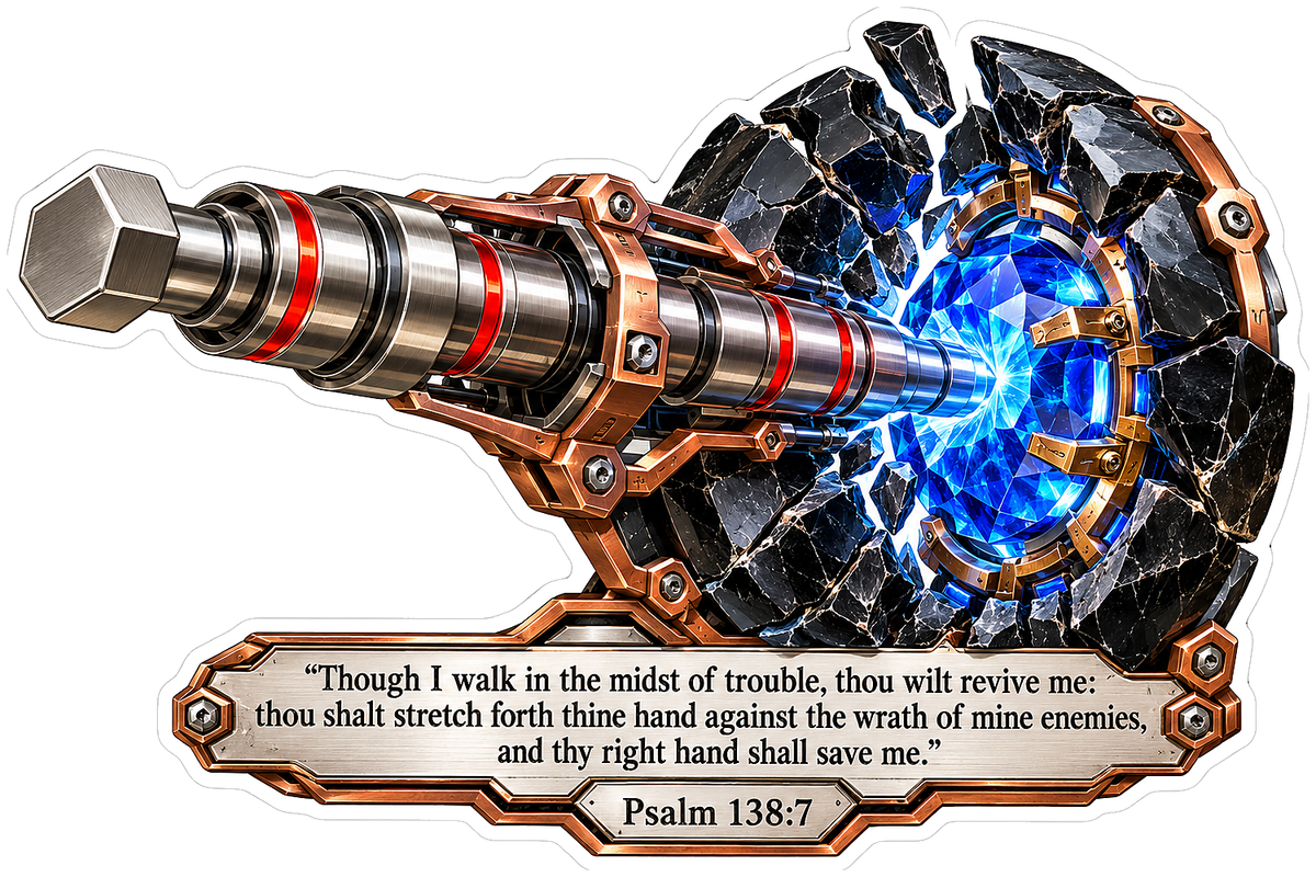 Psalm 138 Verse 7 Blue Crystal Drill Art Vinyl Decal Stickers