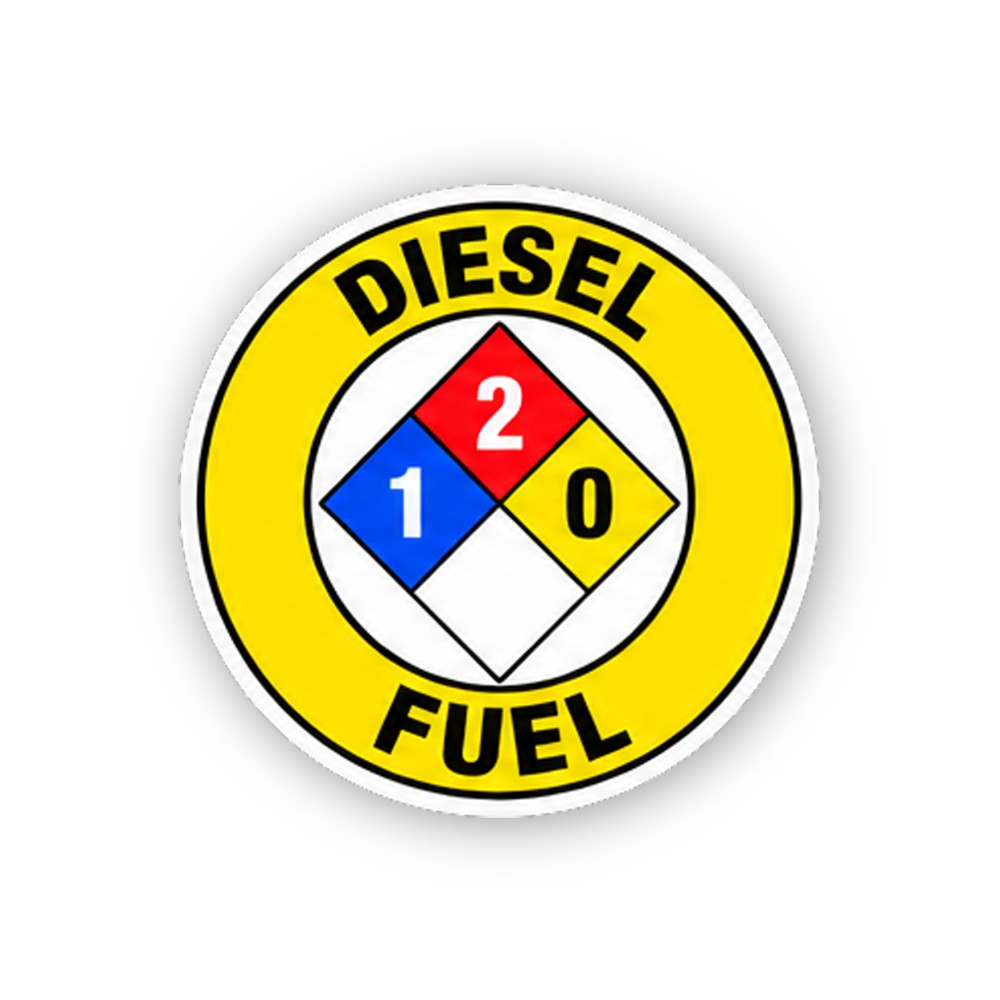 Yellow Diesel Fuel Numbered Diamond Circle Vinyl Decal Stickers