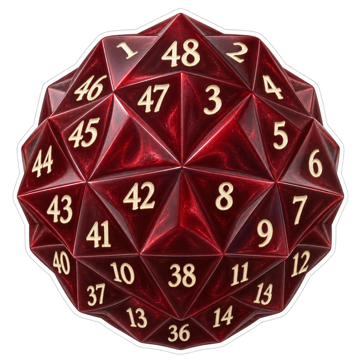 Burgundy Many Triangled Gaming Die Art Vinyl Decal Stickers