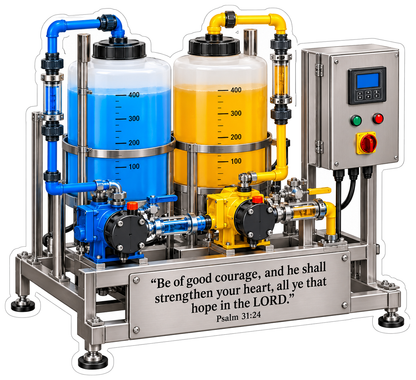 Blue and Yellow Liquid Tanks Scripture Art Vinyl Decal Stickers