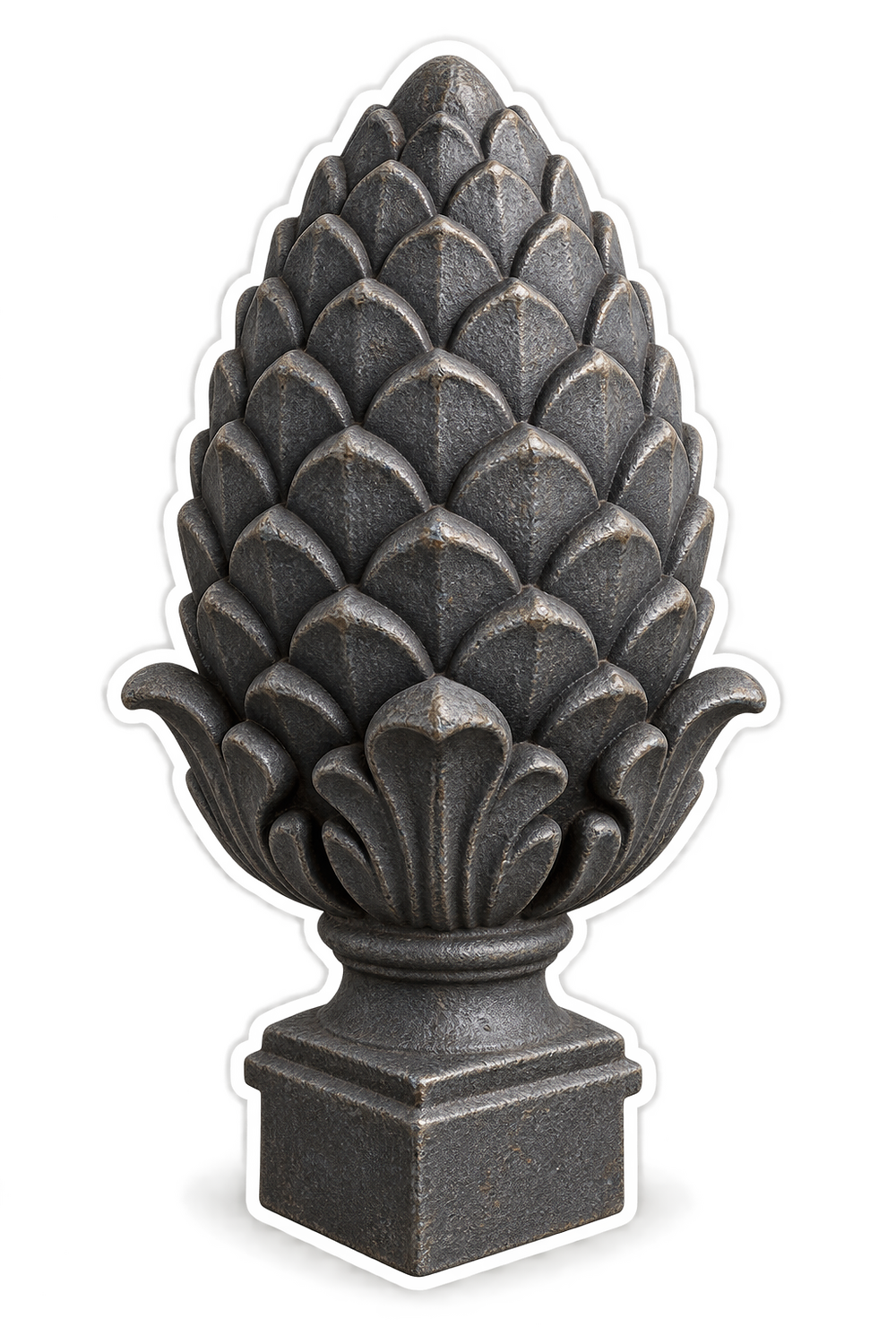 Dark Gray Pinecone Finial Art Vinyl Decal Stickers
